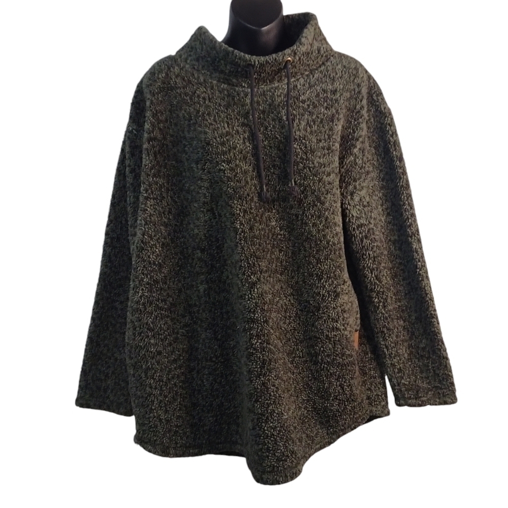 Maurices Women's Green Fleece Sweater Size L Pullover Turtle Neck